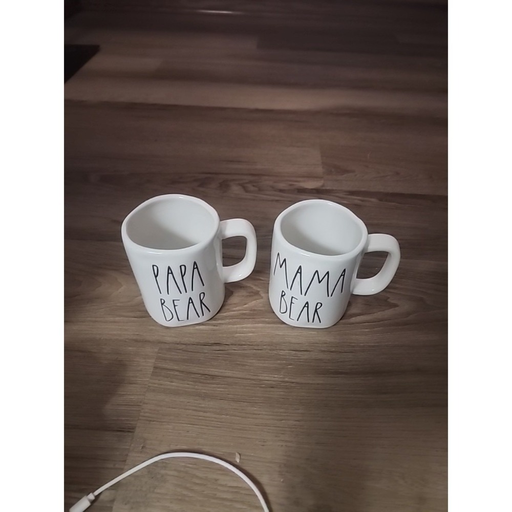Rae Dunn Mama Bear & Papa Bear Set of Two Mugs